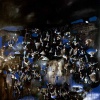 Jos&eacute; De Le&oacute;n. La noche. :: 1985.  200x200cm.  mixta/lienzo