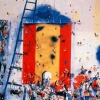 Jos&eacute; De Le&oacute;n. Oro y Sangre. :: 1986.  200x300cm.  mixta/lienzo