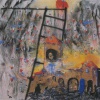 Jos&eacute; De Le&oacute;n. La macarena. :: 1986.  200x200cm.  mixta/lienzo