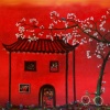 Jos&eacute; De Le&oacute;n. La casita colorada. :: 2011.  200x250cm.  óleo/lino