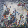 Jos&eacute; De Le&oacute;n. Animalario. :: 2020.  80x90cm.  óleo/lino