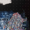 Jos&eacute; De Le&oacute;n. La tumba de Gaudí. :: 2017.  220x170cm.  óleo/lino