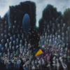 Jos&eacute; De Le&oacute;n. Románticos y autómatas. :: 2018.  200x200cm.  óleo/lino