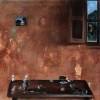 Jos&eacute; De Le&oacute;n. Casa de Caravaggio. :: 1993-4.  170x270cm.  acrílico/lienzo