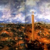 Jos&eacute; De Le&oacute;n. Castilla Sixtina. :: 1994.  220x500cm.  acrílico/lienzo