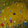 Jos&eacute; De Le&oacute;n. Praderas de almizcle. :: 2003.  162x114cm.  óleo/lino