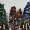 Jos&eacute; De Le&oacute;n. Islas del Júbilo. :: 2009.  120x150cm.  óleo/lino