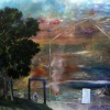 Jos&eacute; De Le&oacute;n. La casa transparente. :: 2005.  146x195cm.  óleo/lino