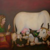 Jos&eacute; De Le&oacute;n. Krishna. :: 2006.  97x130cm.  óleo/lino